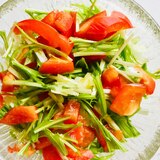 水菜とパプリカのサラダ